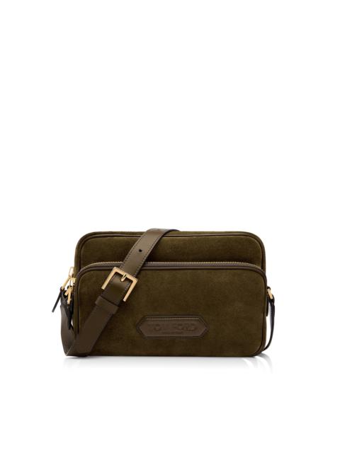 TOM FORD SUEDE DOUBLE ZIP MESSENGER