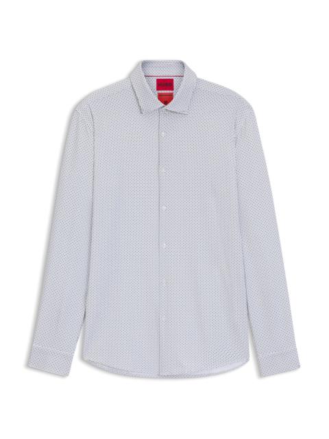 HUGO SLIM-FIT SHIRT IN PRINTED PERFORMANCE-STRETCH JERSEY