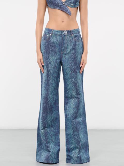 AREA Fur Print Wide Pants