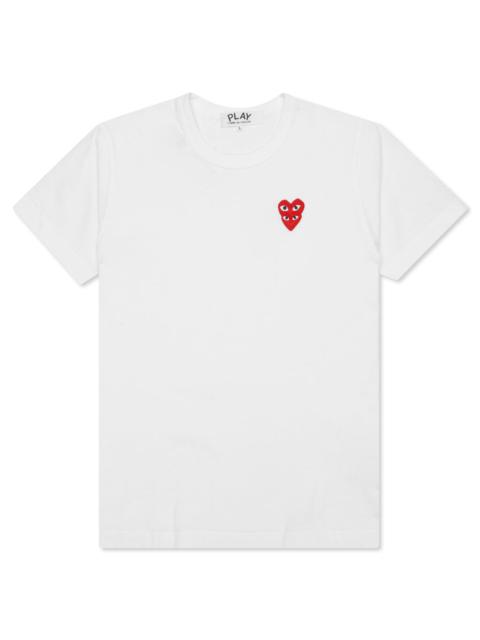 Comme des Garçons Play COMME DES GARCONS PLAY WOMEN'S STACKED HEART S/S T-SHIRT - WHITE