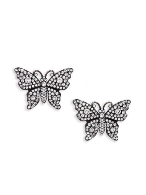 GUCCI Crystal Embellished Butterfly Earrings
