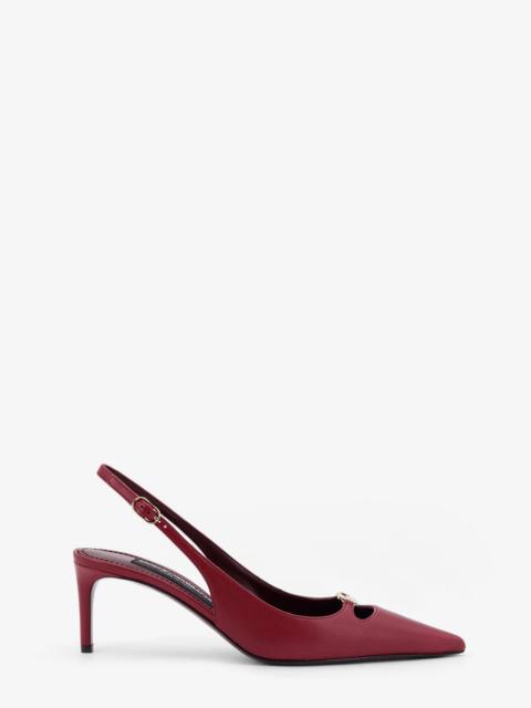 Dolce & Gabbana Dolce & Gabbana Leather Decolletè Slingback With Metal Logo