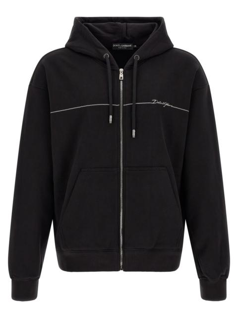 Dolce & Gabbana Dolce & Gabbana Men Logo Embroidery Hoodie