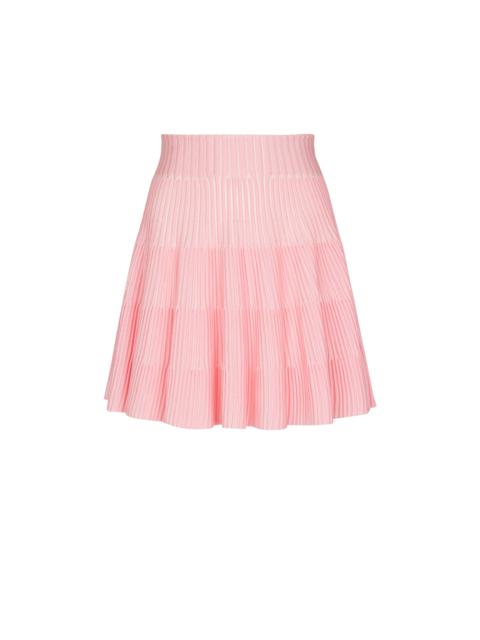 Balmain A-line textured knit skirt