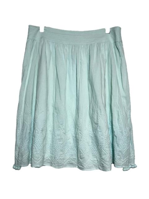 By Malene Birger Liselotte Skirt Cotton Embroidered Tassel Hem Pleated Blue 8 L