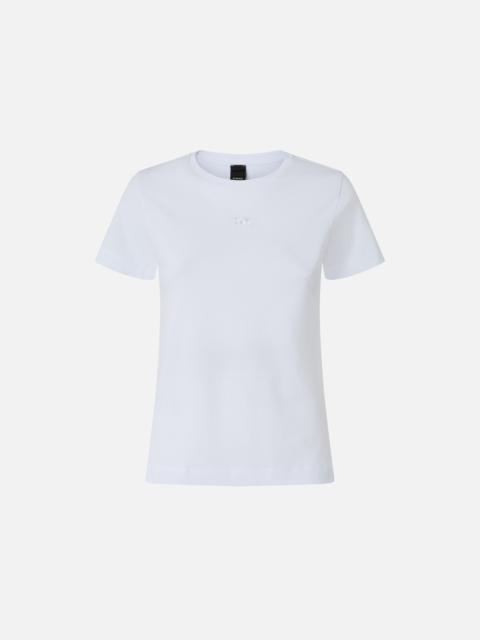 PINKO T-SHIRT WITH LOVE BIRDS EMBROIDERY