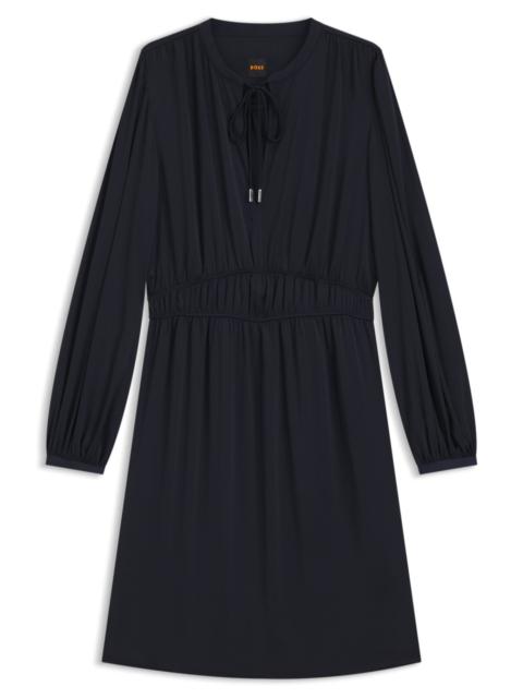 BOSS CRINKLE-SATIN MINI DRESS WITH GATHERED DETAILS