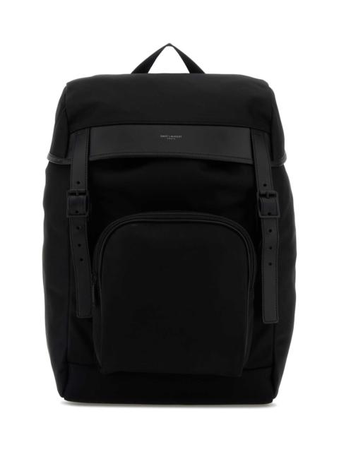 SAINT LAURENT Black Fabric City Backpack