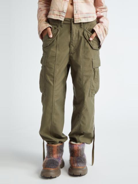 R13 R13 Cotton Twill Parachute Cargo Pants in Vintage Olive Drab at Nordstrom
