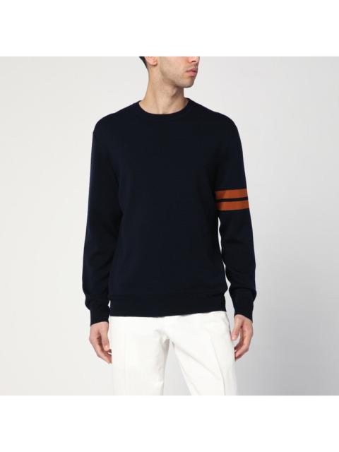 Zegna Navy Blue Wool Sweater Men