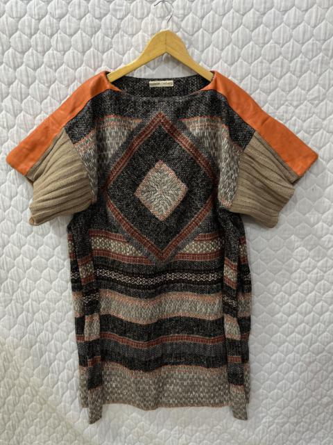 ISSEY MIYAKE 🔥🔥RARE DESIGN ISSEY MIYAKE TSUMORI CHISATO WOOL KNIT LEATHER