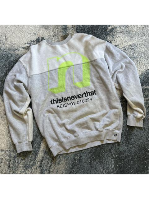 thisisneverthat® 2019 SE/SP01-010224 tnt heather ash grey patchwork crewneck
