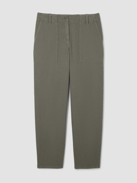 EILEEN FISHER Garment-Dyed Utility Cotton Tapered Pant