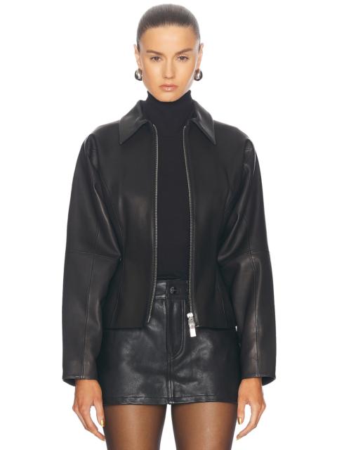 THE SEI Fitted Leather Jacket