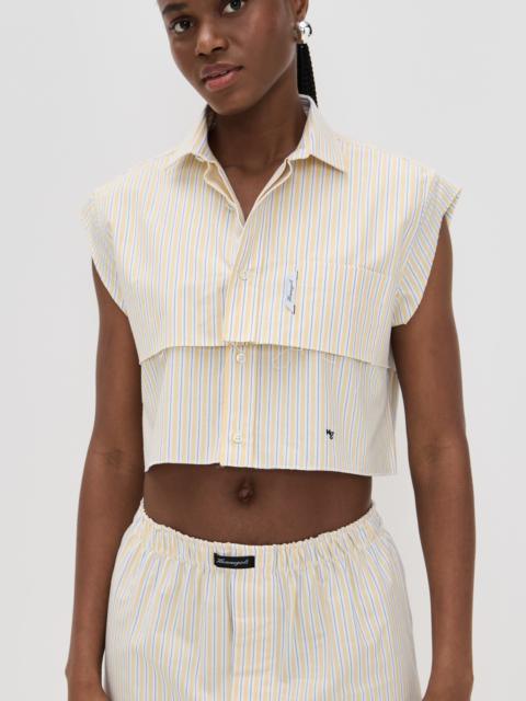 HommeGirls® Sleeveless Layered Cropped Shirt
