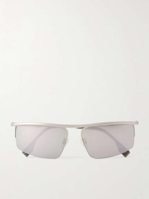 Travel aviator-style silver-tone sunglasses Silver
