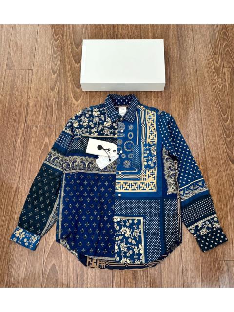visvim VISVIM JUMBO SHIRT SILK BANDANA N.D. — Natural Indigo-Dyed & Wax-Resist Printed Paisley Shirt
