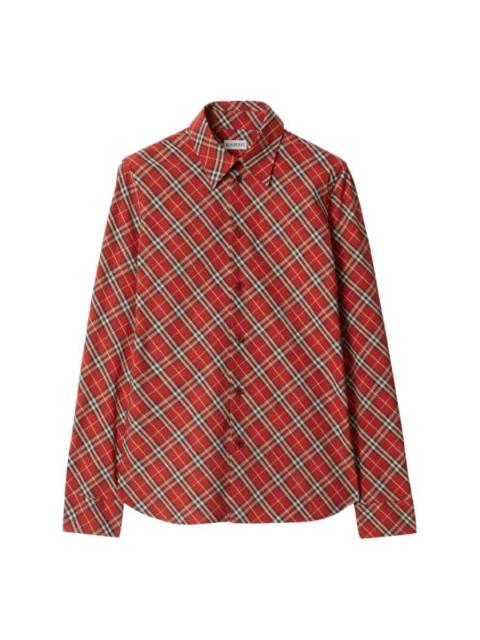 Burberry Burberry Check Cotton Cropped Shirt