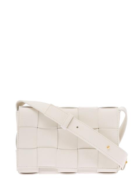 Bottega Veneta Bottega Veneta Women 'Small Cassette'  White Crossbody Bag In Intreccio Nappa Leather Woman Bottega 