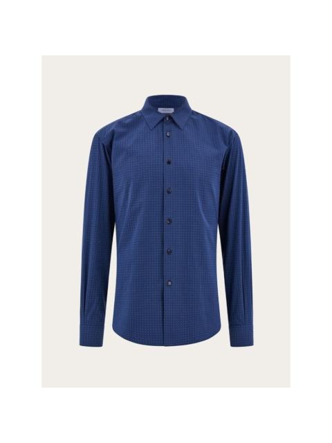 FERRAGAMO Ferragamo Navy Cotton Dress Shirt