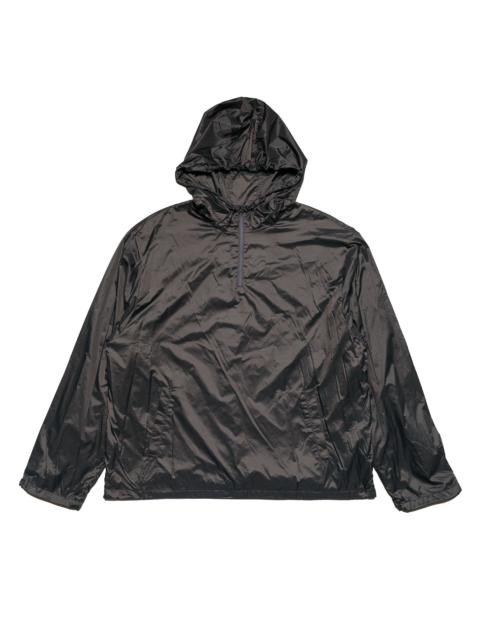 AMOMENTO Glossy Nylon Half Zip-Up Jumper Charcoal