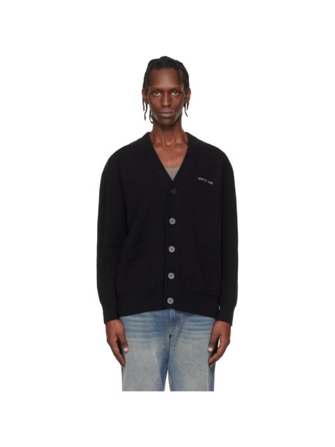 Marine Serre Black Merino Wool Knit Maxi Cardigan