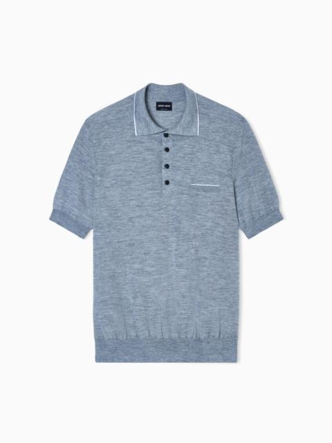 GIORGIO ARMANI POLO SHIRT IN CASHMERE AND SILK
