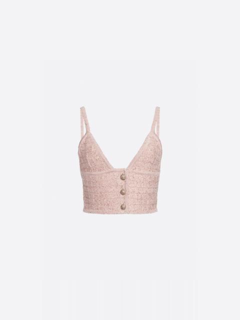 Alessandra Rich SEQUIN KNIT CROP TOP