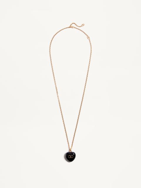 Valentino COEUR ROYAL NECKLACE IN METAL AND ENAMEL