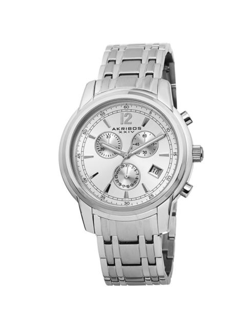 Other Designers Akribos XXIV Chronograph Silver Dial Men's Watch AK692SSW
