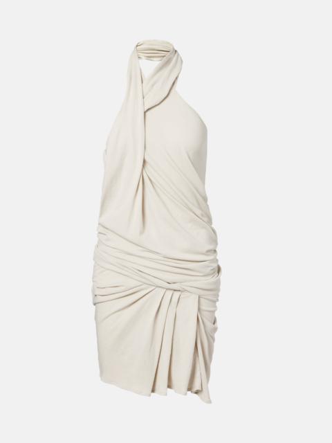 entire studios Draped cotton-blend jersey minidress