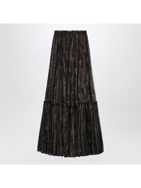 Saint Laurent Ruffled skirt with Paisley print