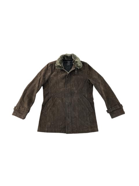 Other Designers Vintage - Louis Chavlon Wool Chore Jacket Fur Corduroy Zipper Jacket