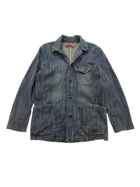 Other Designers ⚡️Vintage Fissare stripe stiches chore style jacket