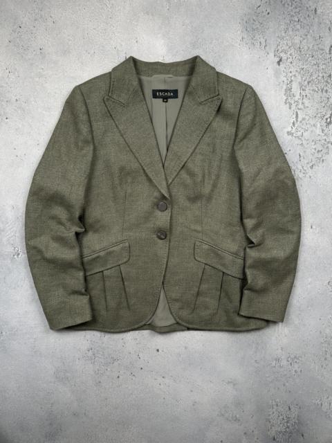 Other Designers Vintage Escada Virgin Wool Cashmere Silk Blazer Sable Gray