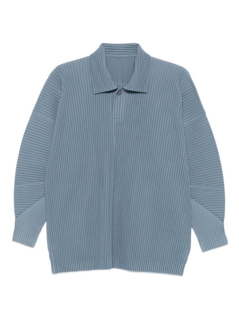 ISSEY MIYAKE pleated long-sleeve polo shirt
