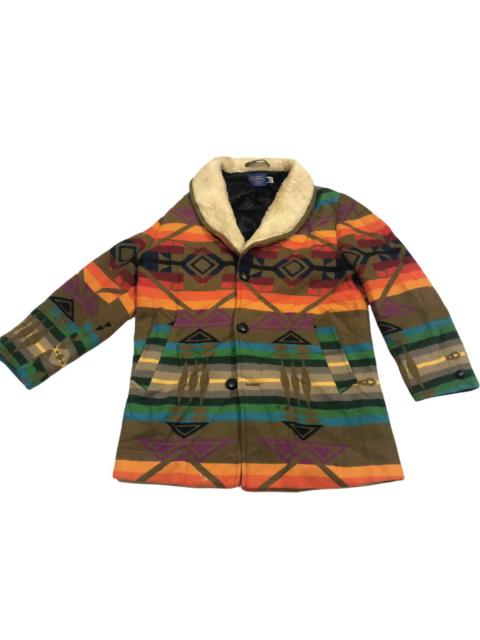 Other Designers Vintage Pendleton Navajo Fullprint Sherpa Lining Wool Coat