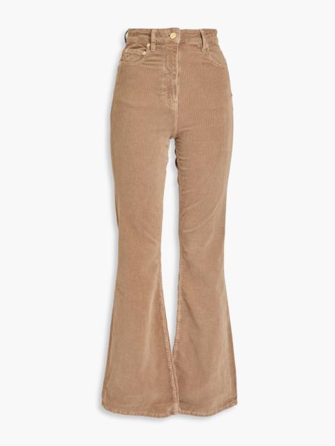 GANNI Cotton-blend corduroy flared pants