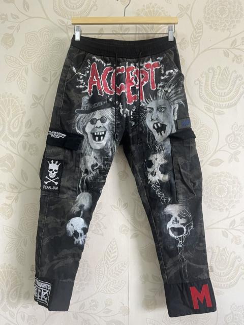 Other Designers If Six Was Nine × Mostly Heard Rarely Seen - Heavy Metal Accept Arts Custom Drawstring Pants