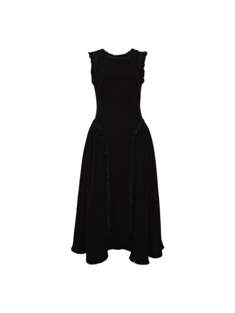 self-portrait Black Boucle Sleeveless Midi Dress