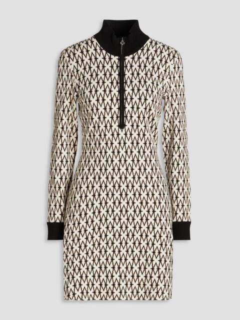 maje Jacquard-knit cotton-blend mini dress