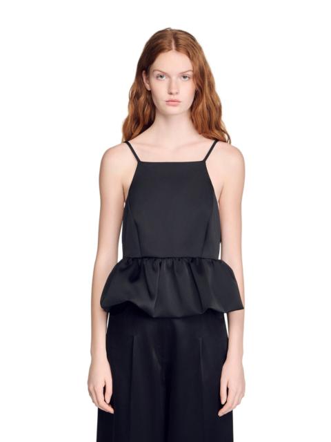 Sandro SANDRO Ruffled crop top in Black at Nordstrom