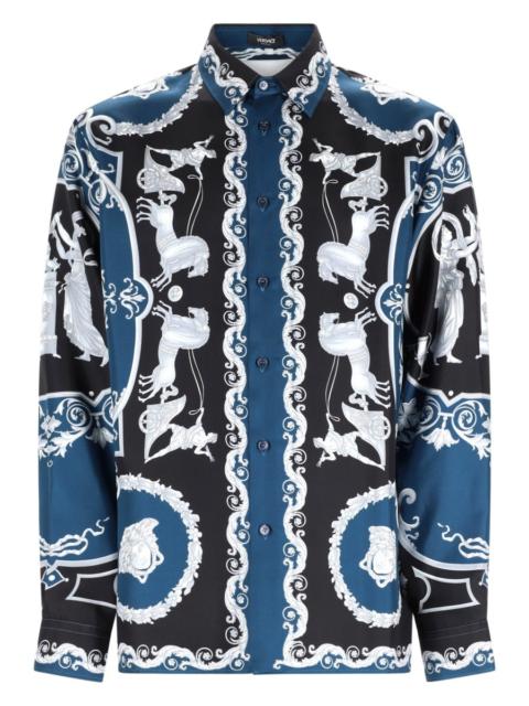 VERSACE Versace Men Camicia In Seta Stampata