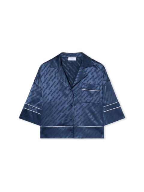 Off-White Jacquard Satin Pajama Shirt