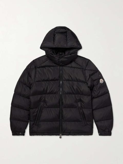 Maya Logo-Appliquéd Quilted Shell Hooded Down Jacket