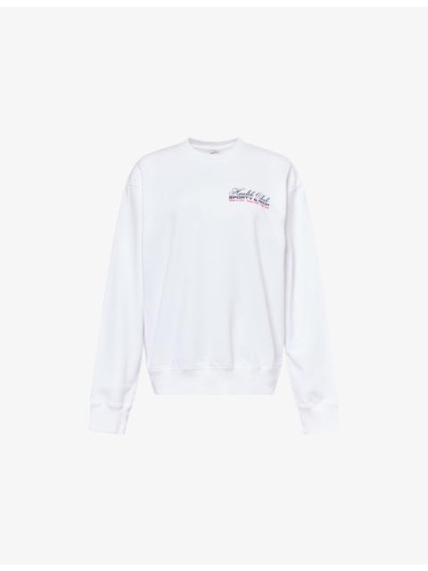 Sporty & Rich Embroidered-Logo Long-Sleeves Cotton-Jersey Sweatshirt
