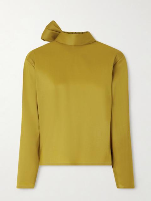 SAINT LAURENT Scarf-detailed Silk-blend Organza Blouse