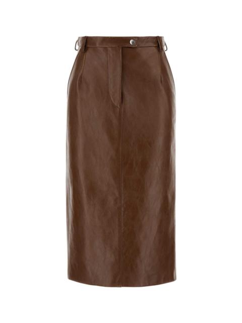 Prada Prada Women Brown Leather Skirt