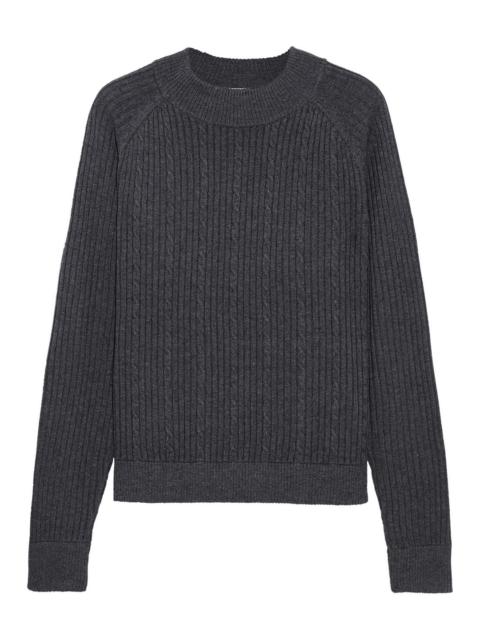 FRAME Cable-knit merino wool-blend sweater