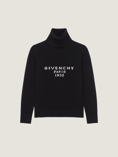 Givenchy TURTLENECK SWEATER IN WOOL CASHMERE WITH GIVENCHY SIGNATURE
